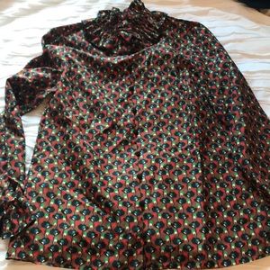 Printed Blouse with Ruffles